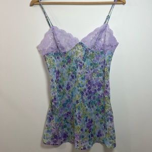 Victoria's Secret Purple Floral Chemise